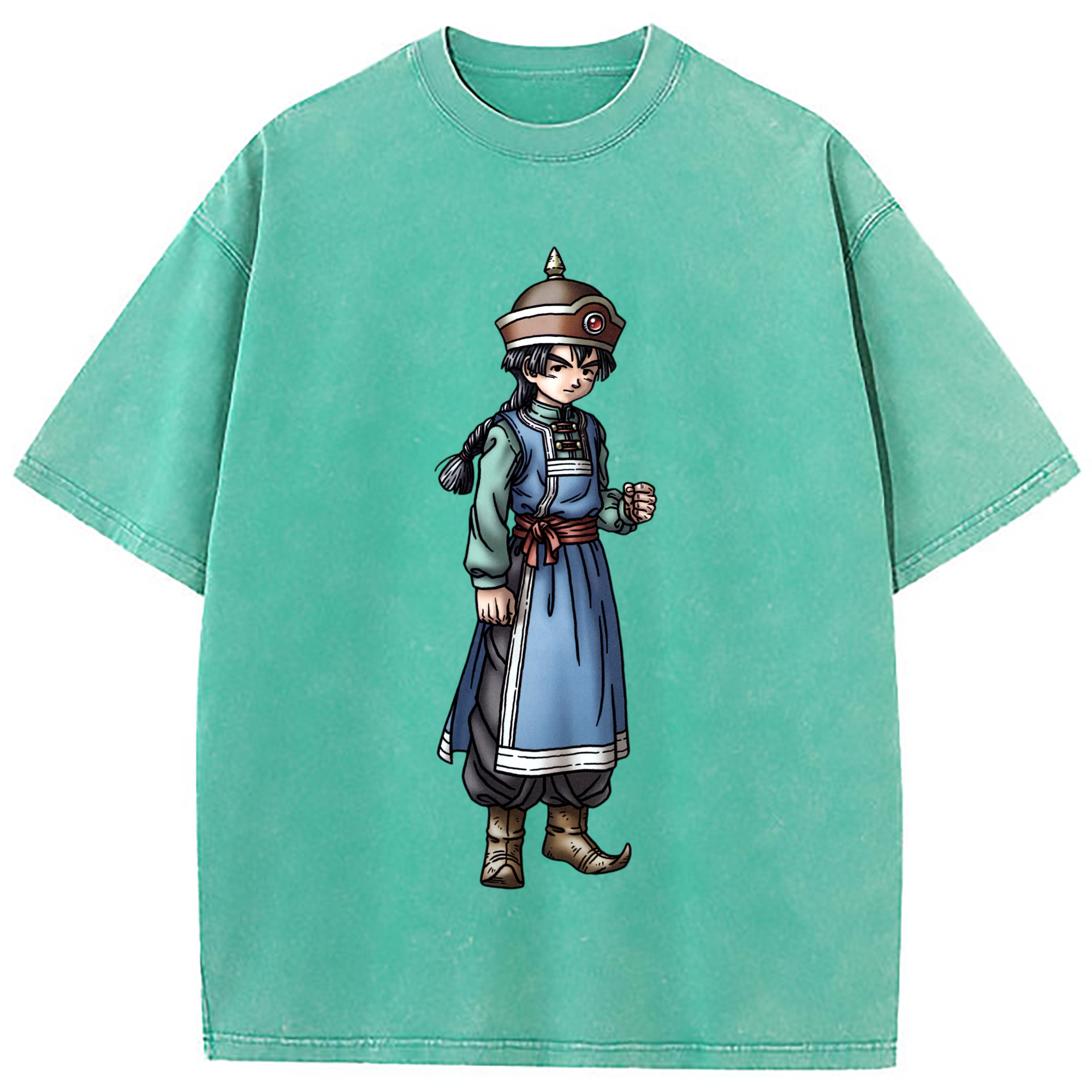 （画像用） ドラゴンクエスト Doragon Kuesuto Dragon Quest 綿100% ヴィンテージ風 半袖Tシャツ（フロントプリント）